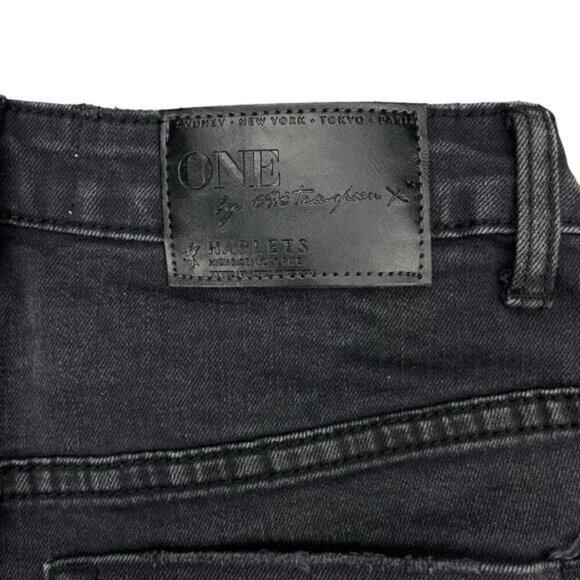 ONE X ONETEASPOON Harlets High Rise Fitted Cuffed Hem Denim Shorts Sz 27 - Picture 5 of 5